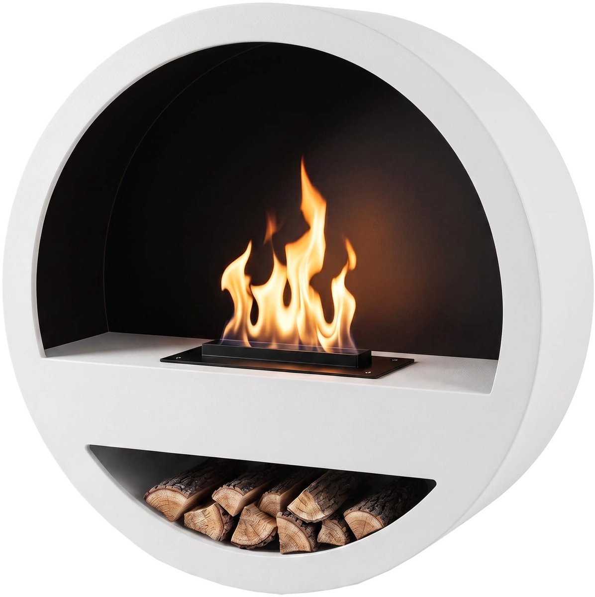 Xaralyn Witte wandhaard Orbit - bio-ethanol haard - rond design