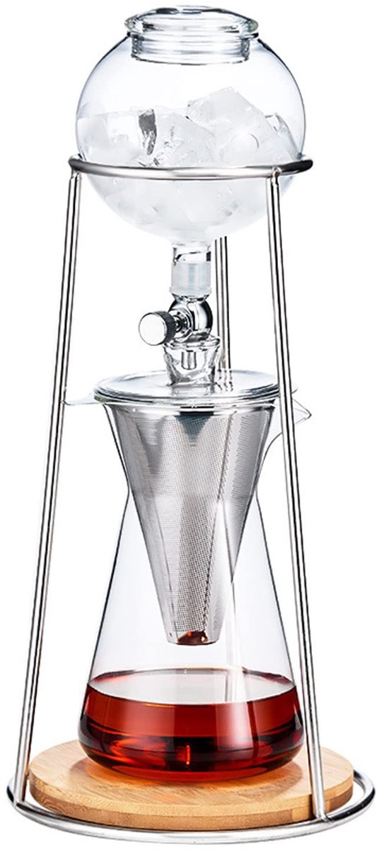 Allecto - Druppeltoren-koffiezetapparaat - Herbruikbare druppelpot - IJskoffie-brouwtoren - 600 ml - Koude koffiezetter - Handmatig - Geschikt voor...