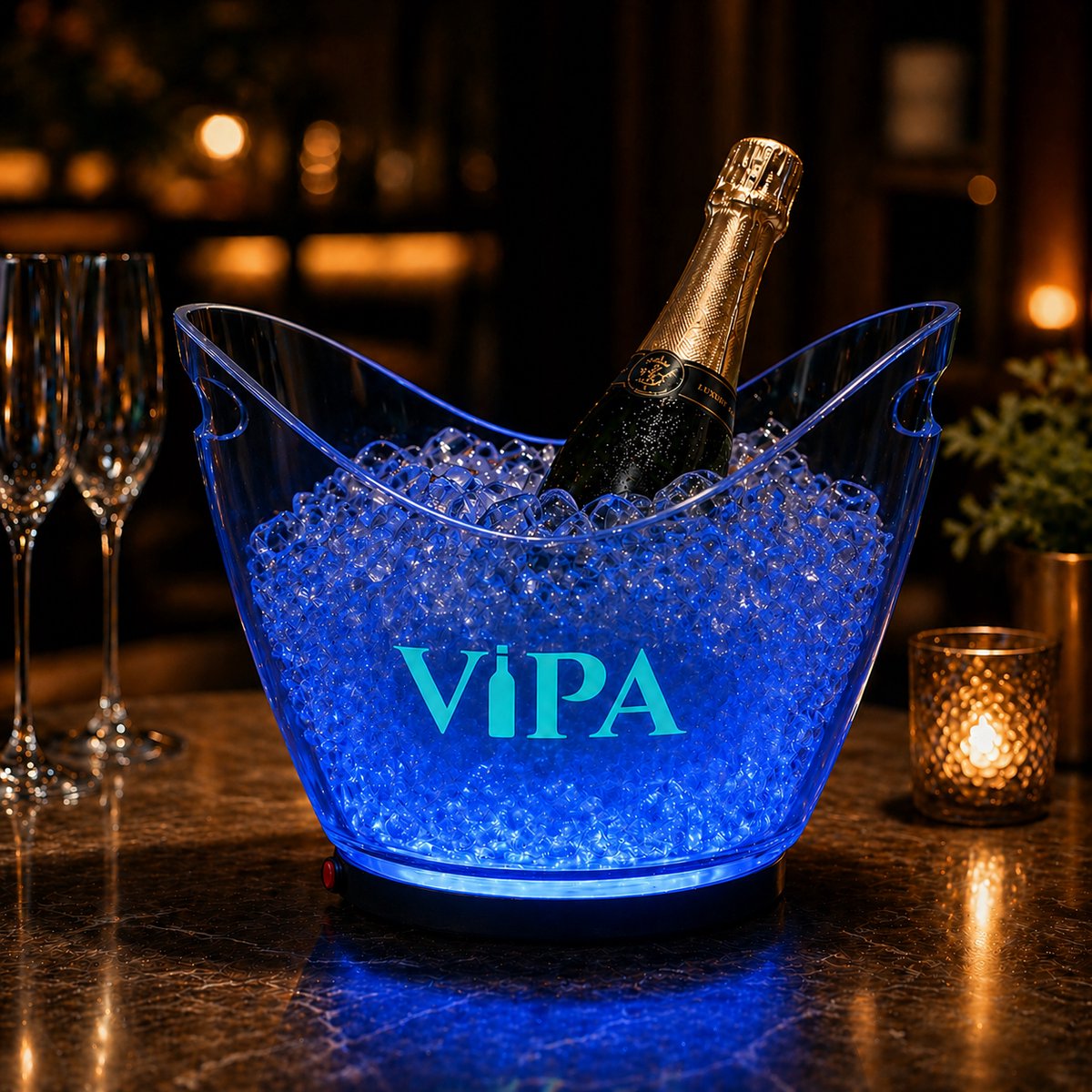 Oplaadbare Wijn champagne koeler - bucket - Cooler met LED verlichting