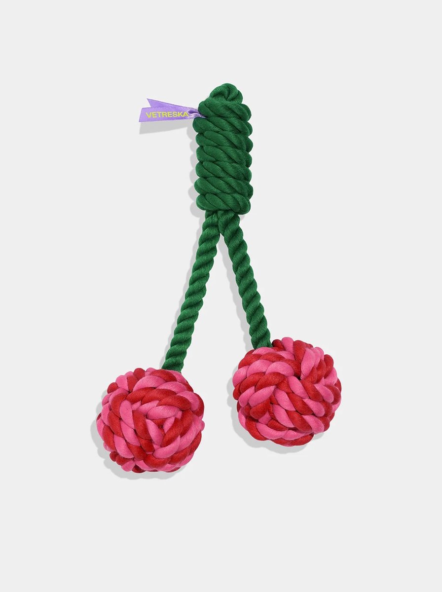 VETRESKA Cherry Knot Hondenspeeltje - Touw - Kersen
