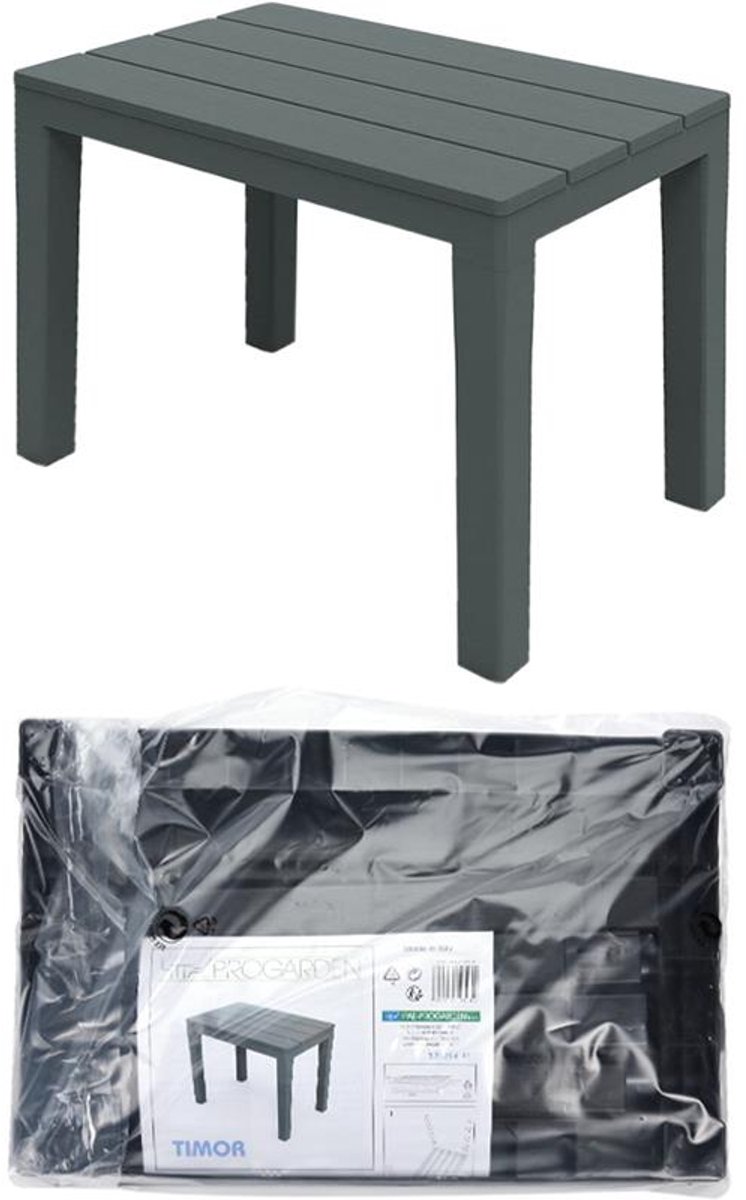 Pro Garden Tuin bijzettafeltje - Tuintafeltje - Voetenbankje - Timor - Antraciet - 38,5 x 60 x 45 cm thumbnail 3