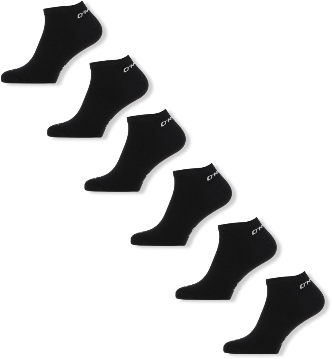 O’Neill Unisex Sneakersokken 6-pack Zwart