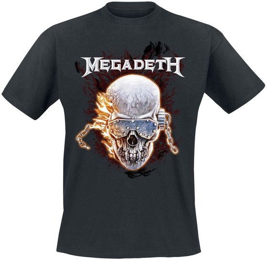 Megadeth Vic & Flames Heren T-shirt - zwart - S