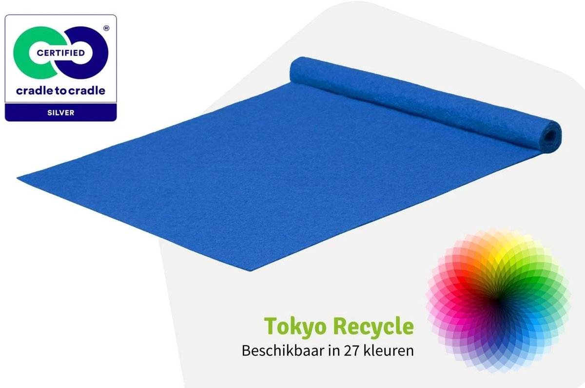 GJ Floors - Budget loper Tokyo Recycle | Zeeblauw - Breedte x Lengte: 2 meter / 10 meter