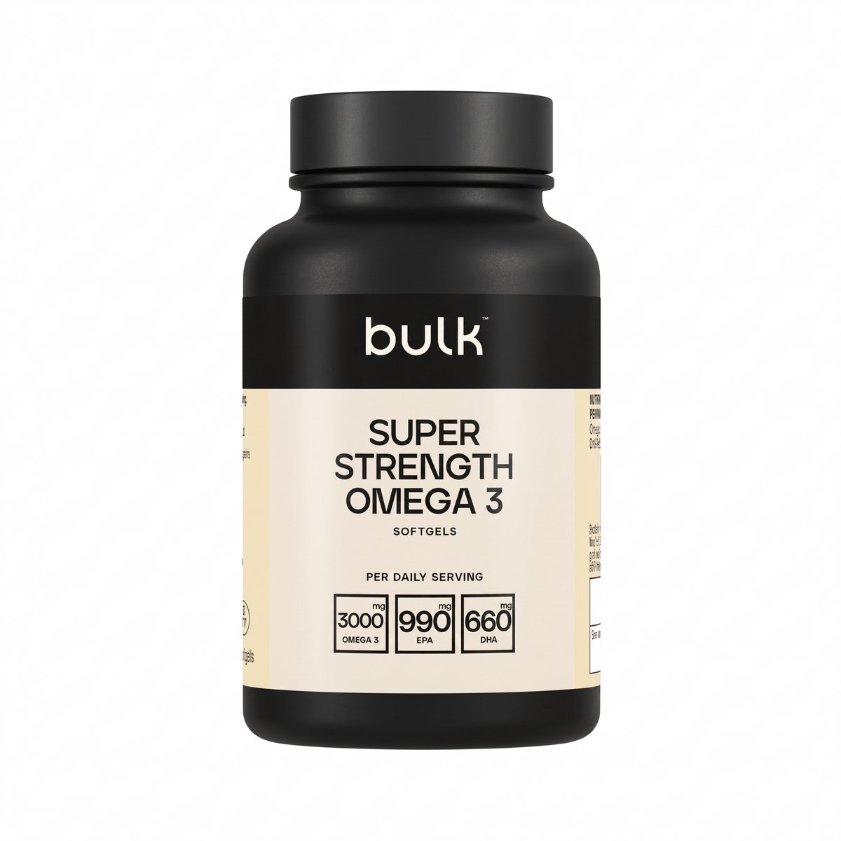 Bulk Super Strength Omega 3 (90 Softgels) Unflavoured - Vitaminen, mineralen & gezondheid - Vetzuren