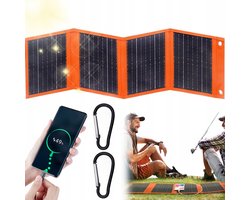 Draagbaar Zonnepaneel Opvouwbaar – 25W Solar Panel – Outdoor / Kamperen – Zonne-energie – Monokristallijn Zonnepaneel – Zwart