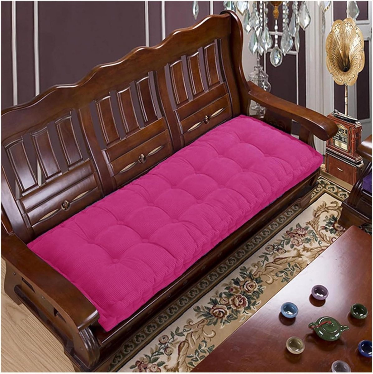 Zitkussen Bank - Tuinkussen Stoelkussen - Comfortabel Zitten - Dikte 8-10cm - 155x50cm - Cowboy blauw