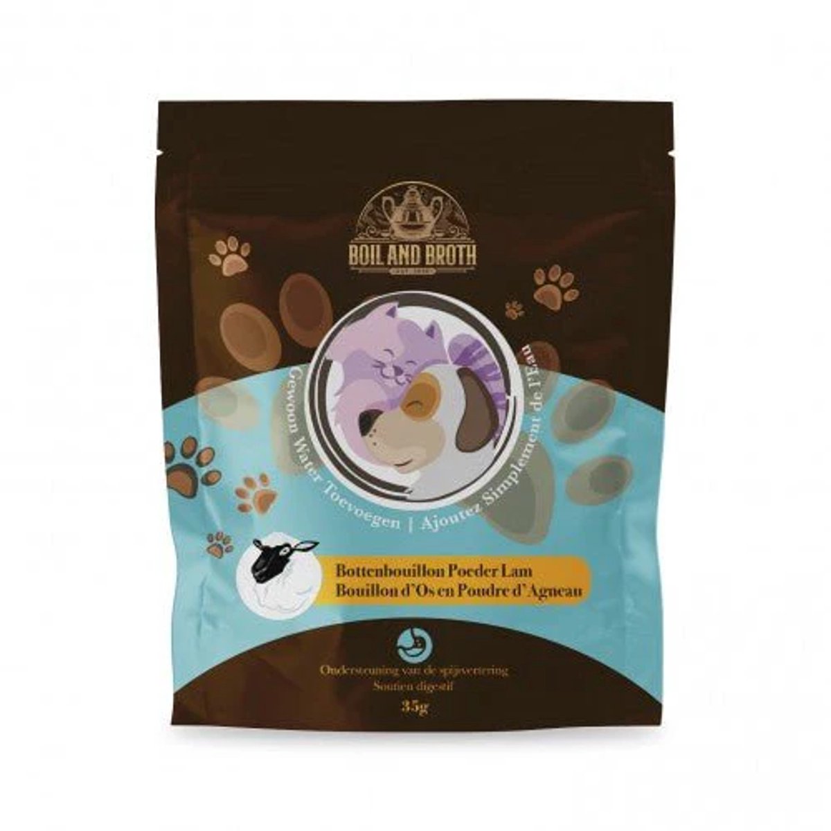 Boil & broth Boil & Broth Bottenbouillon poeder voor honden - Lam - 120 gram - goed voor 3 L