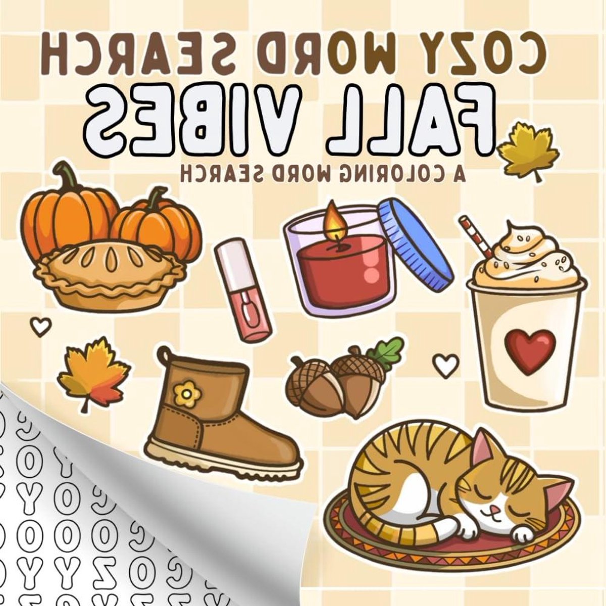 Cozy Word Search: Fall Vibes, A Comfy & Cute Colouring Word Search Puzzle for Adults, Teens and Kids (Cute Coloring Word Searches) Cozy girl