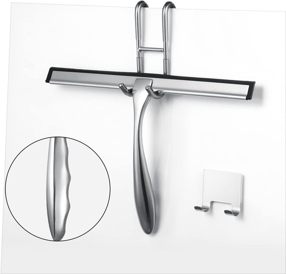 Douche Schraper - Glaswasser Rakel - Douche Deur Schoonmaken - Roestvrij Staal - 25.5 cm