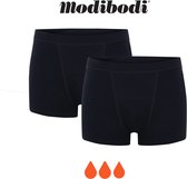 Modibodi Menstruatie Ondergoed Super Absorberend Dames Zachte Stretch Naadloze Boyshort 2 Pack Zwart 36/38