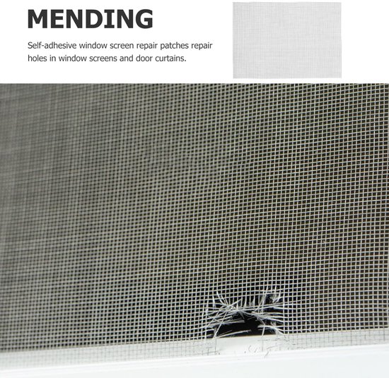Raamscherm Reparatieset - Horren Plakker - Gaten Dichten - Zelfklevend - 18x13cm - Grijs — afbeelding 3