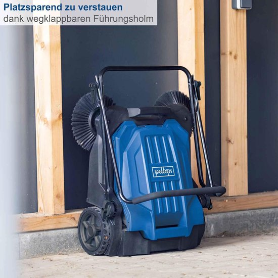 Veegmachine - Handveger - Opritten Reinigen - 3 Borstel Systeem - 65 cm Veegbreedte - Grijs — afbeelding 4