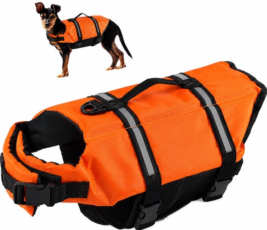 Hondenzwemvest - Maat M - Reddingsvest - Reflecterend - Oranje