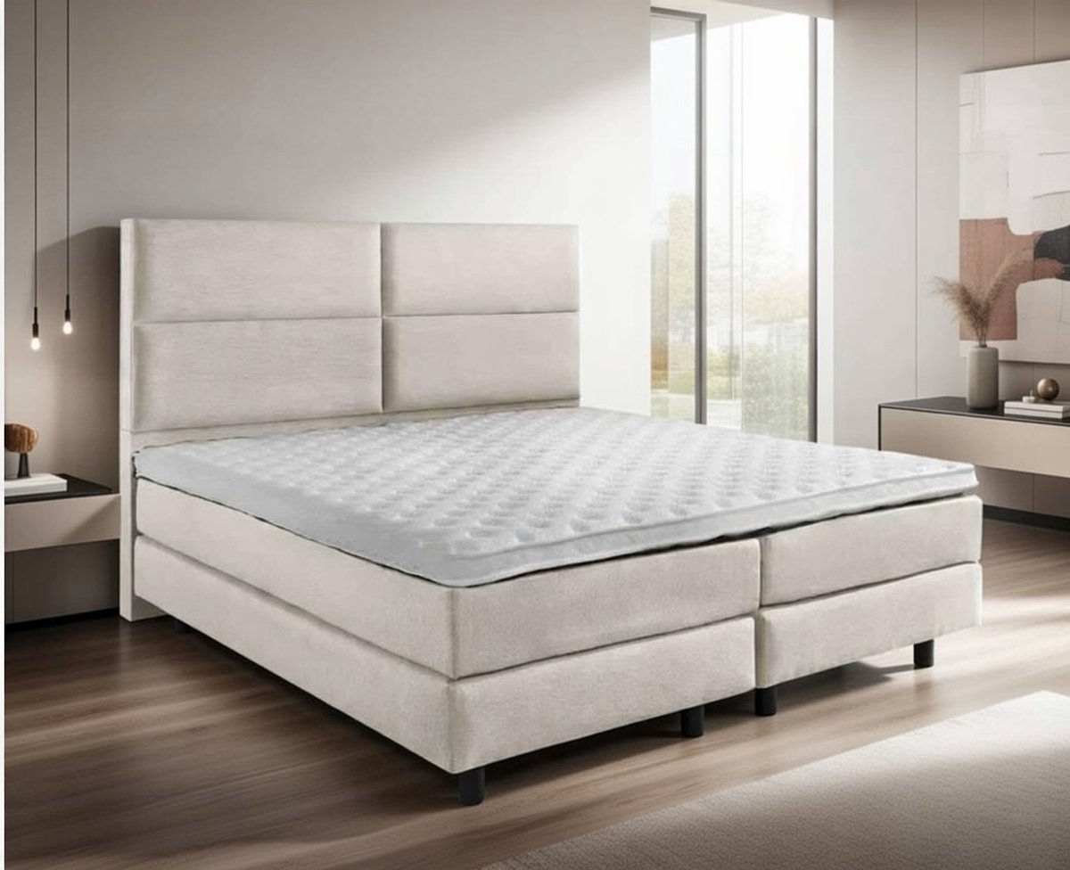 Boxspring DreamLux - 180x200 Compleet - Beige Glad - BalBedden