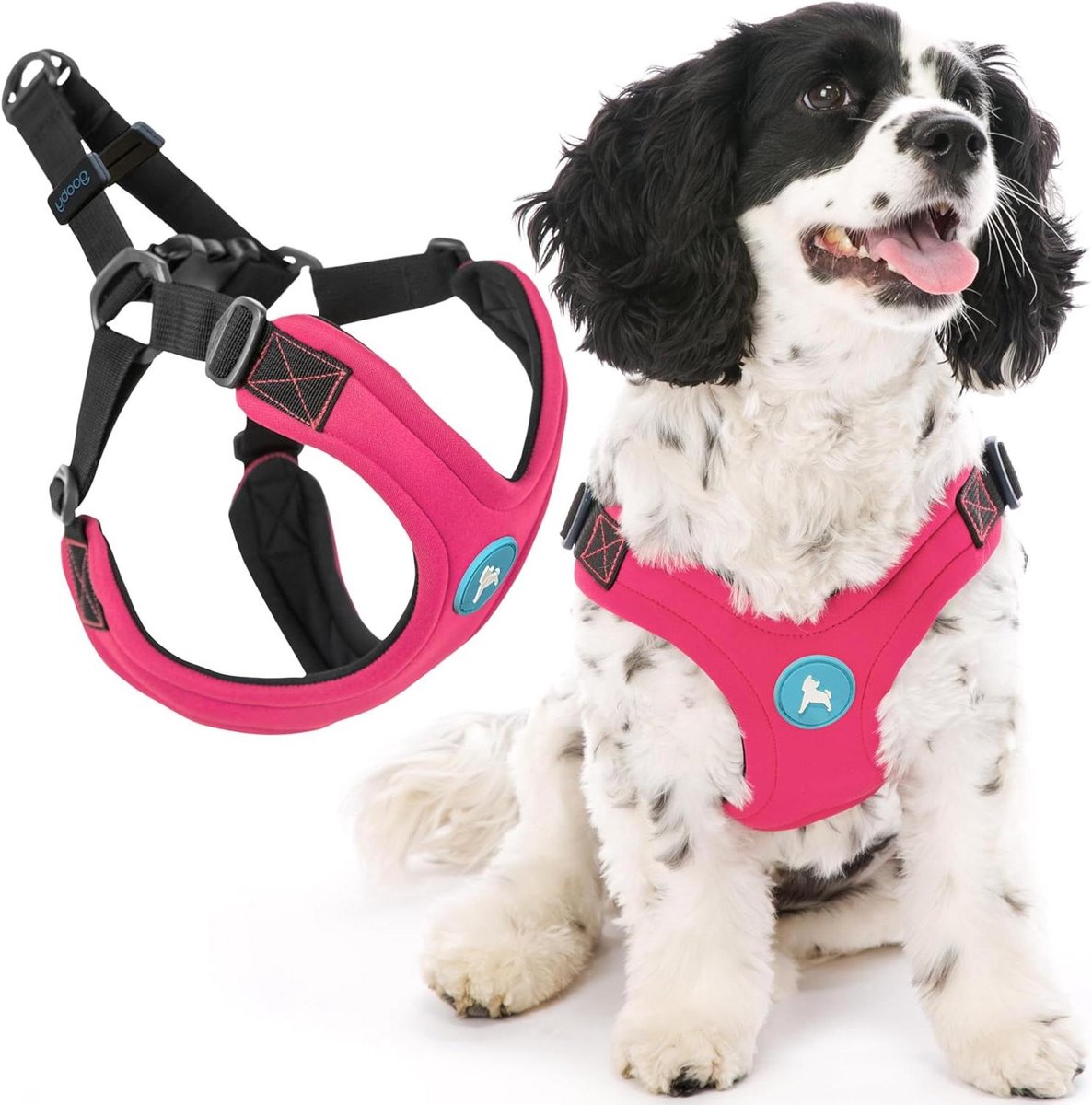 Sportharnas Hond - Hondentuigje Veilig - Wandelen Buiten - Ontsnappingsvrij Ontwerp - Borst 32-47.5 cm - Roze