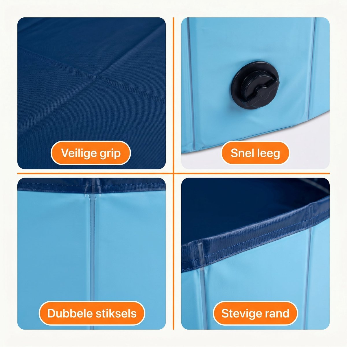 Lomera Hondenzwembad - Hondenbad voor Grote Honden - Robuust met Antislip Bodem - Opvouwbaar - Hondendouche - Verkoeling voor Hond - Waterspeelgoed voor Honden - Dierenzwembad voor in de Tuin - Huisdier Zwembad — afbeelding 4