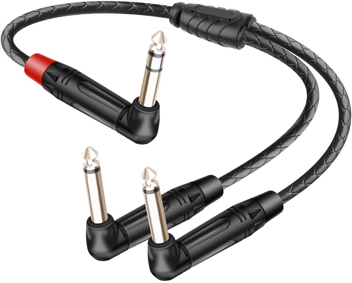 Hoek audiokabel - TRS TS kabel - Muziekapparatuur - Volledige afscherming - 0.5 meter