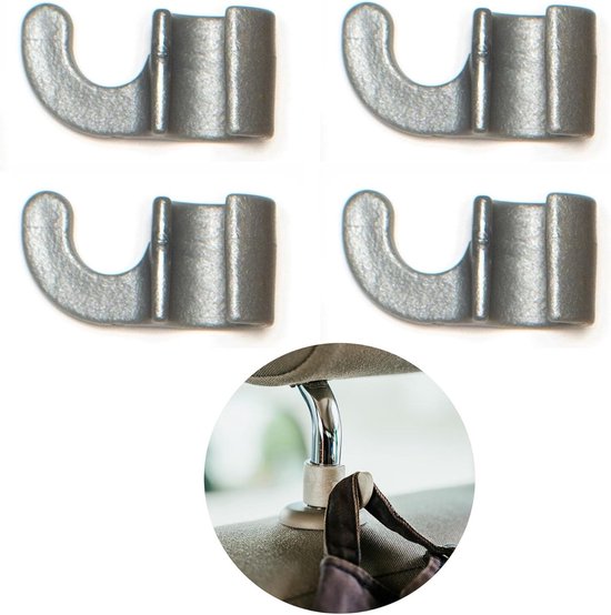 Hoofdsteun Haken - Auto Haken - Auto Organisatie - Glasvezel Versterkt - Set van 4 - Zinkgecoat