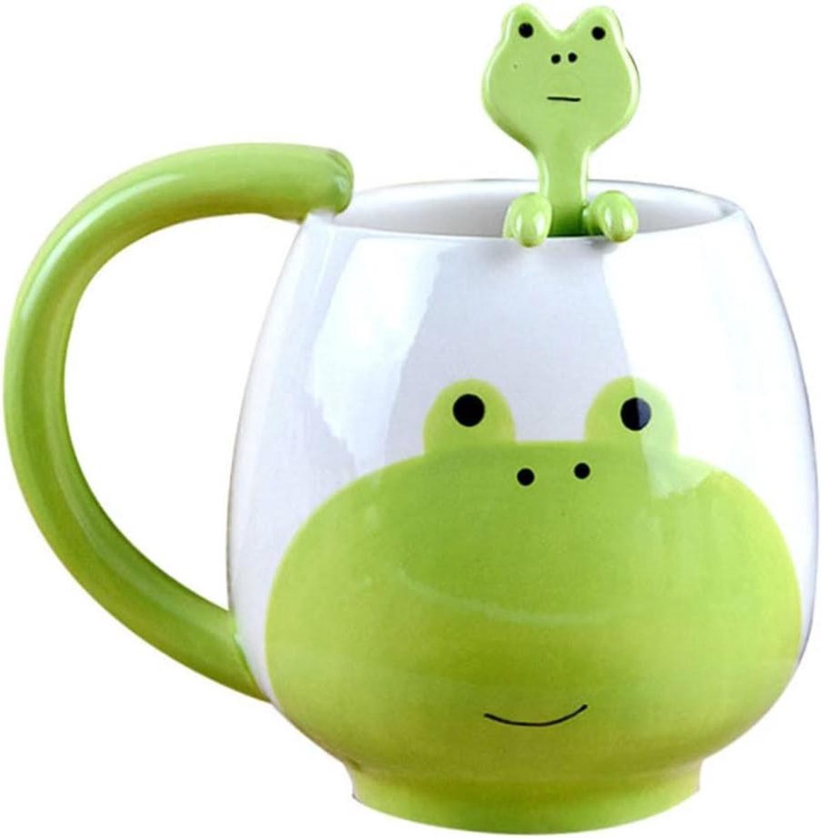 Kikker Mok - Keramische Mok - Koffie Drinken - Handgeschilderd Ontwerp - 300ml - Groen