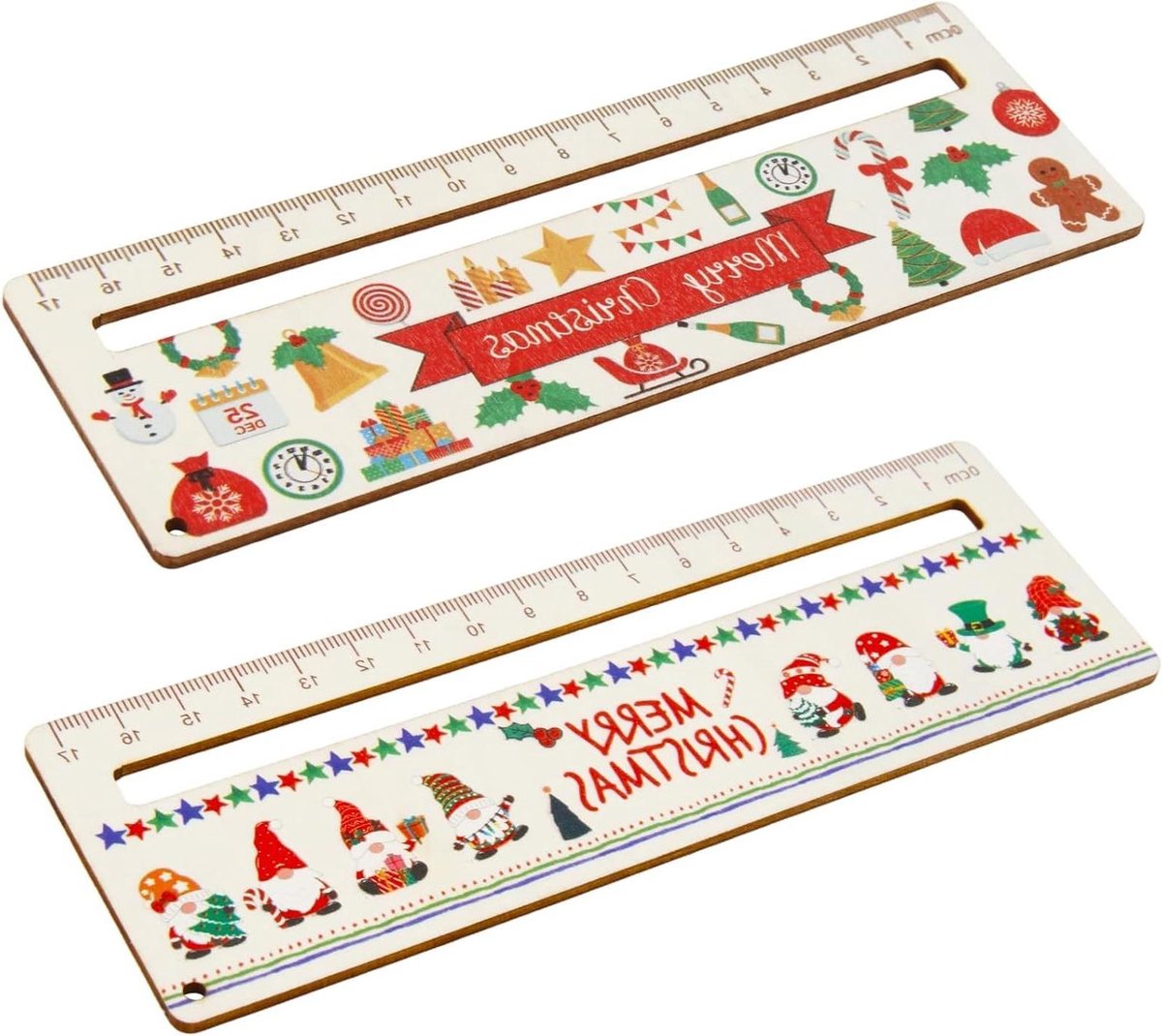 Leeshulp Kinderen - Leesliniaal Set - Leren Lezen - Duurzaam Hout - 2 Stuks 15x6cm - Multicolor