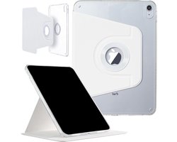 iPad 11 (11'') A16 2025/iPad 10 (10,9 inch) 2022 hoesje, DMaos magnetische afneembare Smart Cover, 360 rotatie opvouwbare standaard - wit