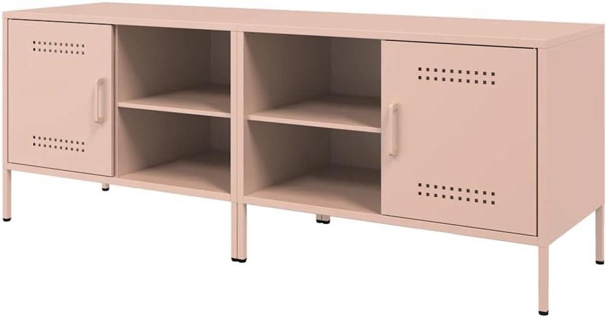 Tv-meubelen Staal - Tv Kast Wandkast - Woonkamer Opbergen - Industriële Stijl - 68x39x50.5 cm - Roze