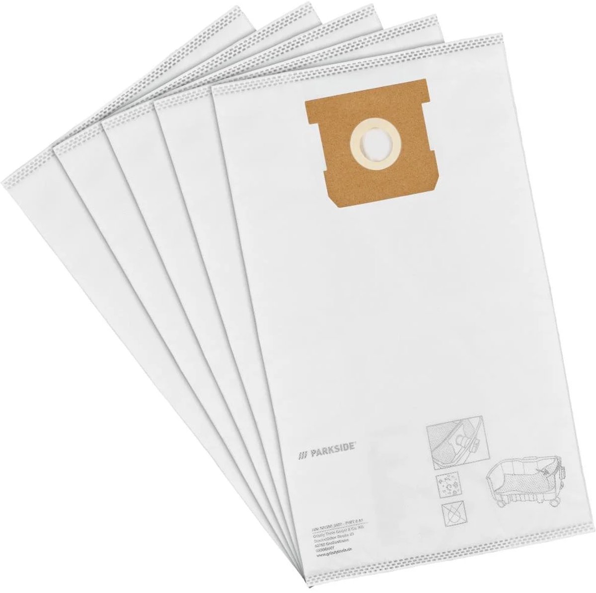 PARKSIDE® Stofzuigerzakken - Vlies filterzak - 5 stuks - 3 laags