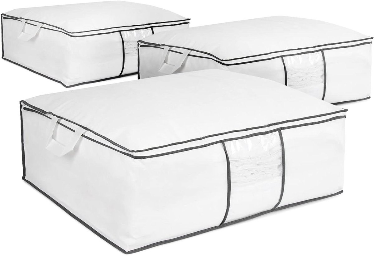 Dekbedhoezen Opbergzakken - Opbergtas Dekbed - Kleding Opbergen - 100% Hermetisch - 3 stuks - Wit