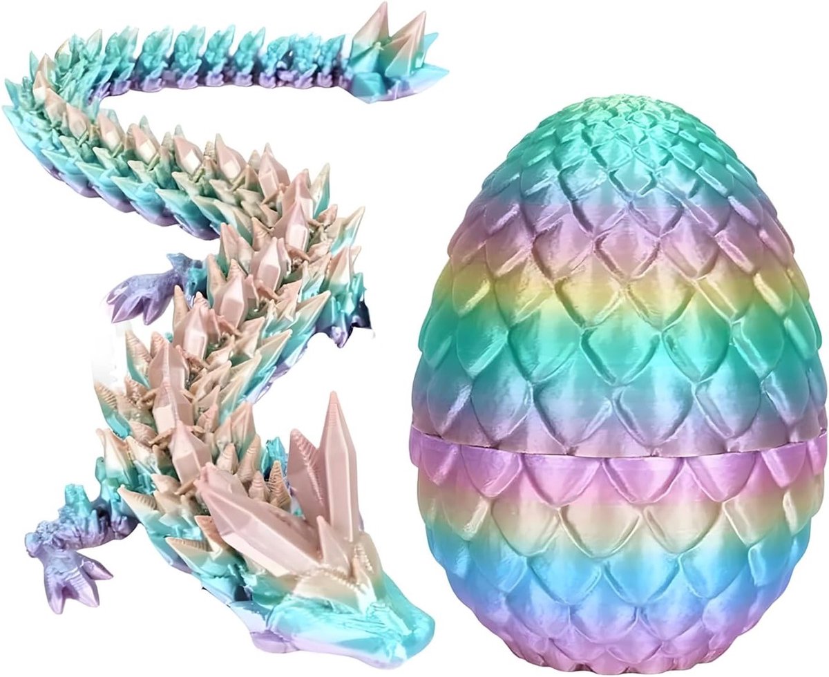 Allecto Plus - Mysterieus 3D-bedrukt draakspeelgoed - Kristallen draken - Drakenei cadeau voor auto en kantoor - Volwassenen en kinderen - Uniek geschenk met magische uitstraling.