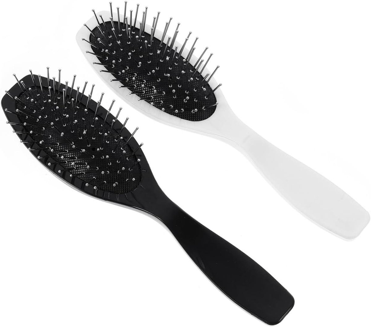Paddle Haarborstels - Ontwarrende Kammen - Dagelijks Haar Styling - Anti-Statisch Massage Kussen - 18 cm - Zwart en Wit