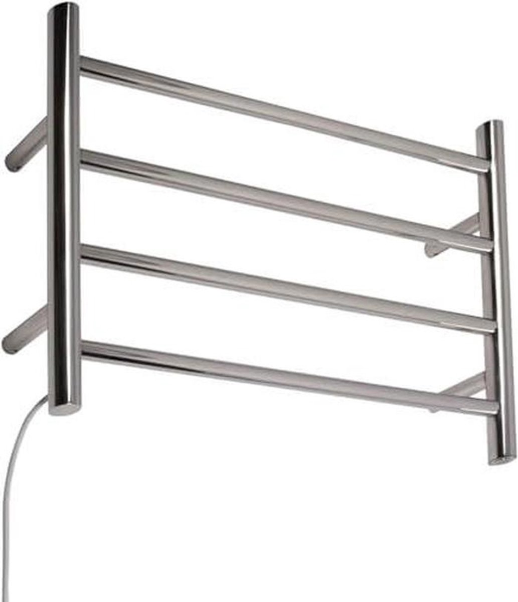 Elektrische Handdoekradiator - Handdoekwarmer Wasrek - Badkamer Comfort - Roestvrij Staal 304 - 600 x 420 mm - Zilver