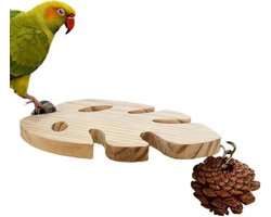 Zitstang voor vogels - Houten tak vogelkooi - Vogel training en beweging - Natuurlijk bladvormig design