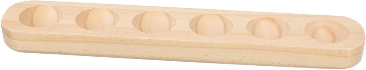 Houten Eierhouder - Eierrekje Dienblad - Keuken Organiseren - Fijne Afwerking - 31x5.5cm - Khaki