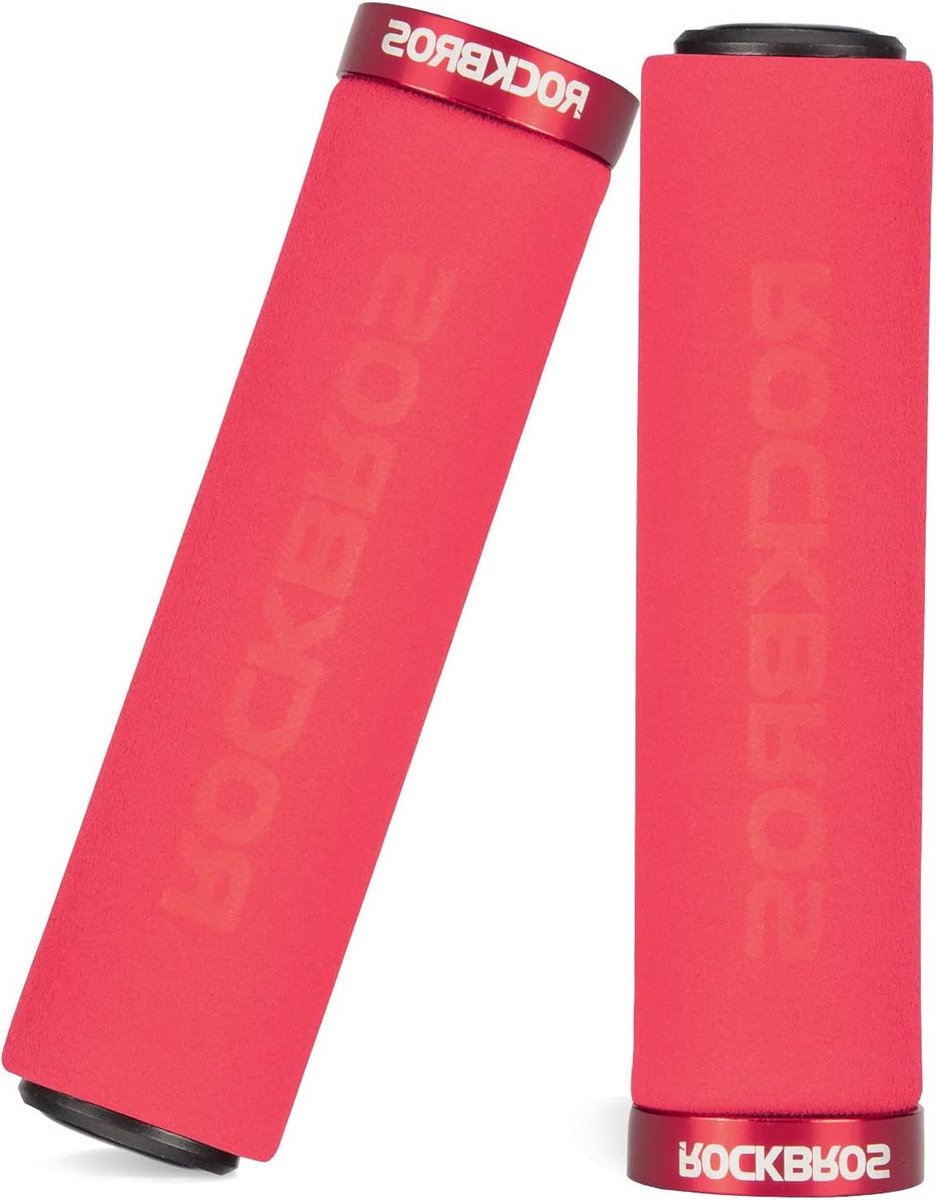 Fietsstuurgrepen - Handvatten - Comfortabel Fietsen - Schokabsorberend Spons - 13 cm Lengte - Rood
