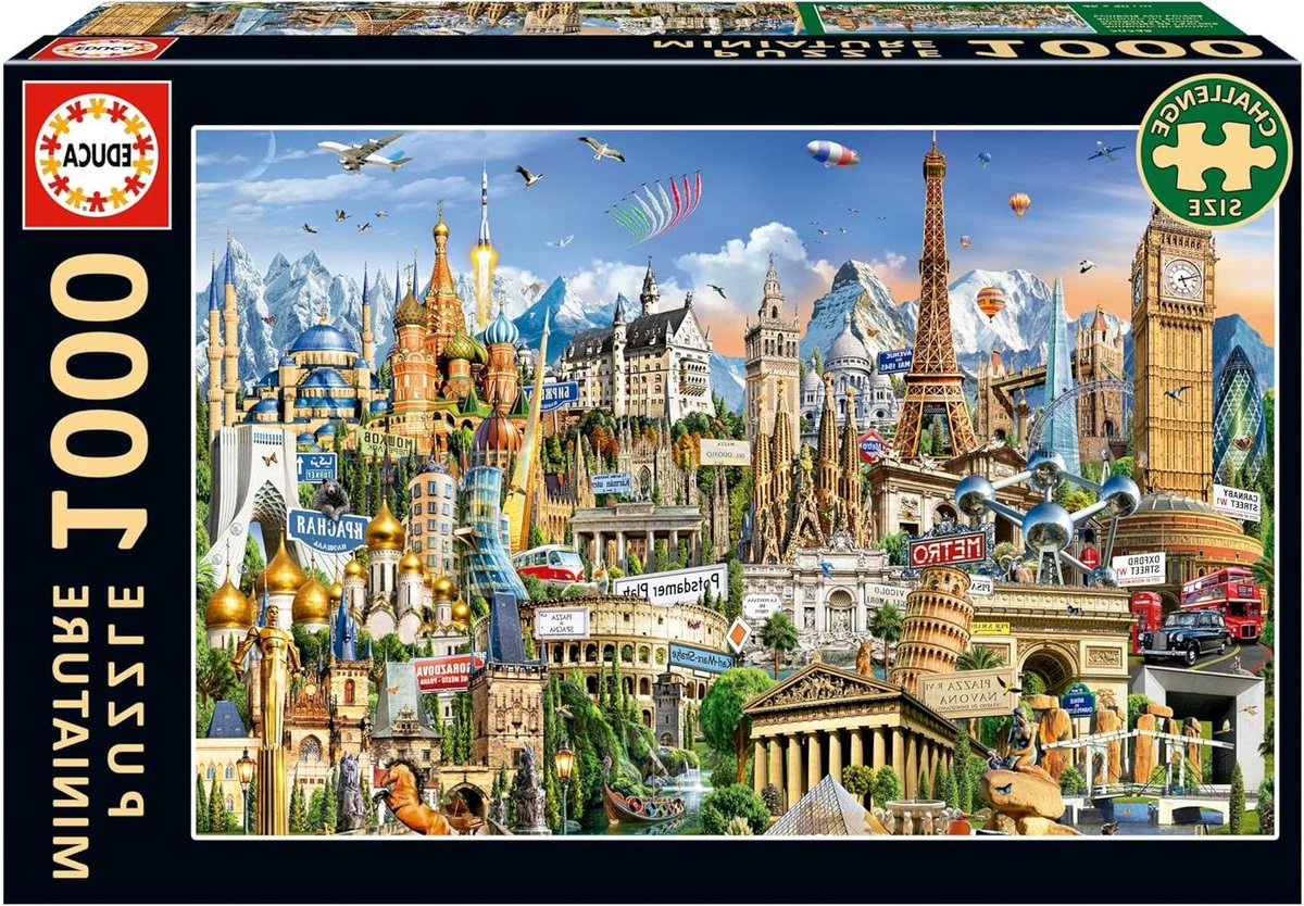 Puzzel 1000 Stukjes - Miniatuur Symbolen - Ontspanning Thuis - Plantaardige Inkt - 30 x 46 cm - Multicolor