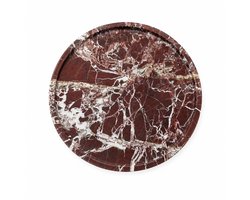 Marmoree - Marmeren Tray - Dienblad - Rond - Natuursteen - Bordeaux - 28 cm
