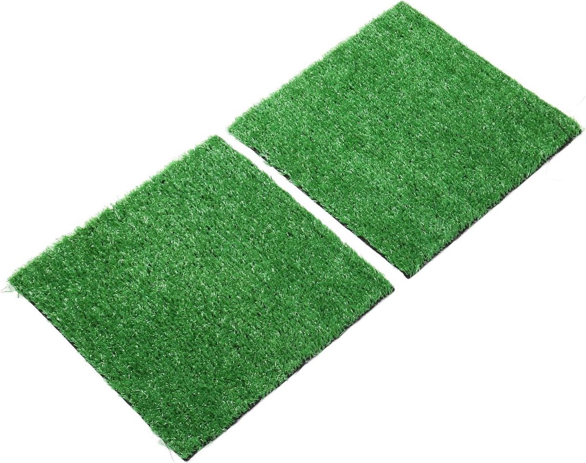 Hondenpipi Pad - Kunstgras Potje - Zindelijkheidstraining Honden - Efficiënt Drainagesysteem - 30 x 30 cm - Groen