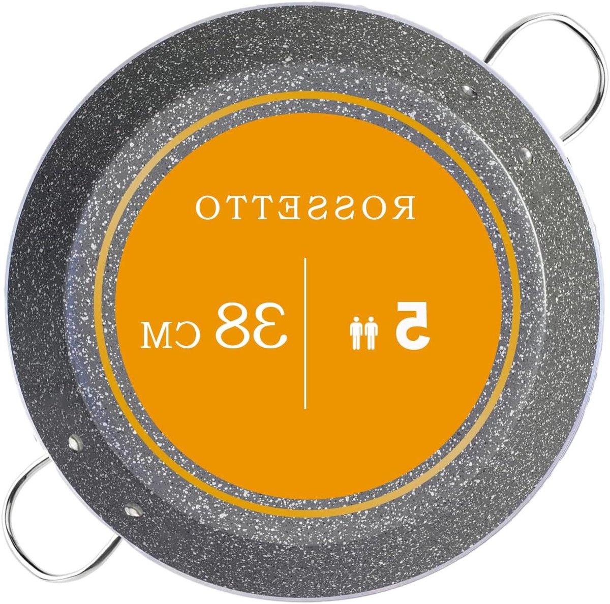 Paella-ovenschaal - Grote koekenpan - Familiediner bereiden - Lichtgewicht aluminium - 38 cm - Zwart