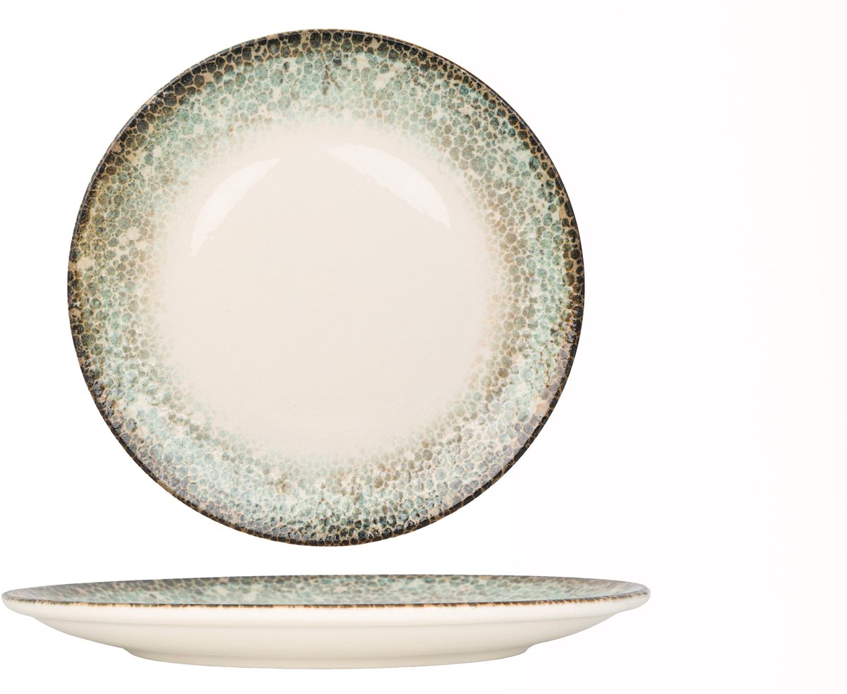 Kütahya Porselen Dinerbord - Rust Green - Porselein - 27 cm - set van 6