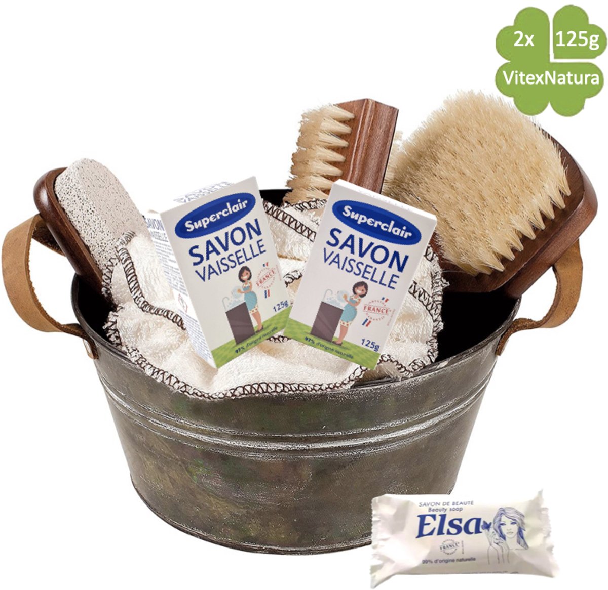 Superclair Bicarbonaat Afwaszeep 2x125g + GRATIS Elsa Toiletzeep 100g
