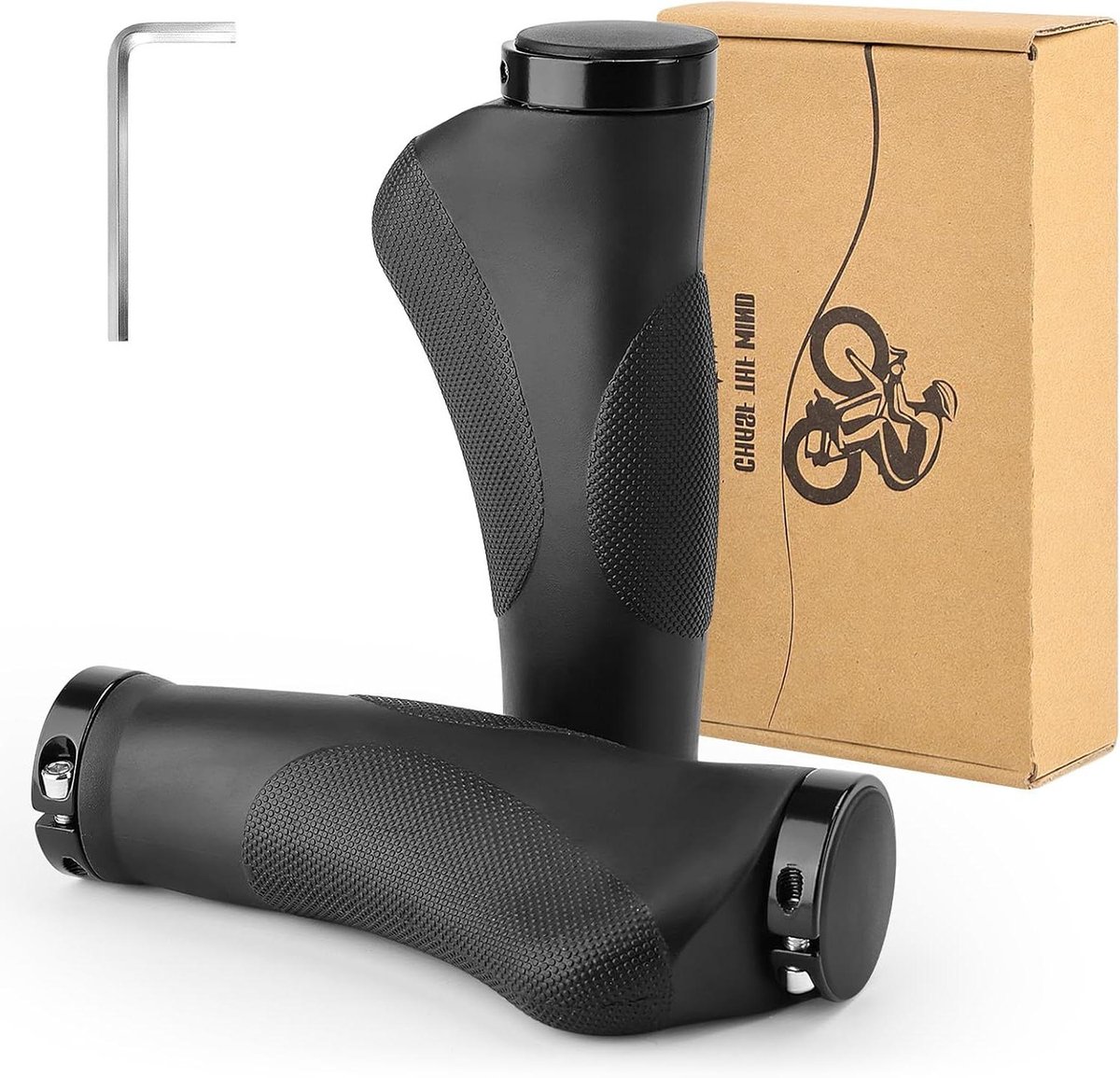 Fietshandgrepen - Stuurgrepen Rubber - Comfortabel Fietsen - Anti-slip Punten - 130 mm Lengte - Zwart