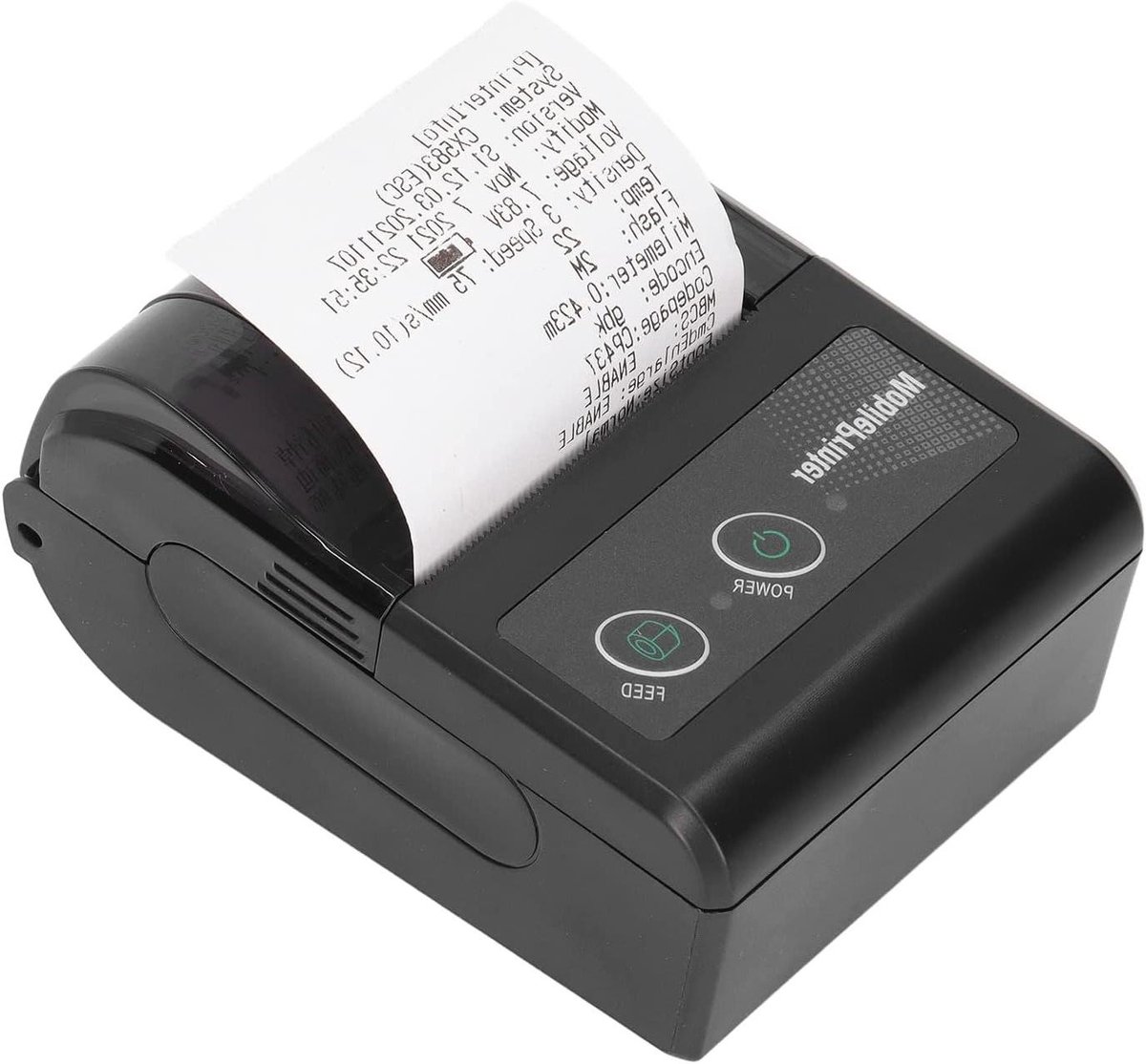 Bon Printer - Mobiele Printer - Kassabonnen Printen - Inkless Thermal Printing - 57mm Papier - Zwart