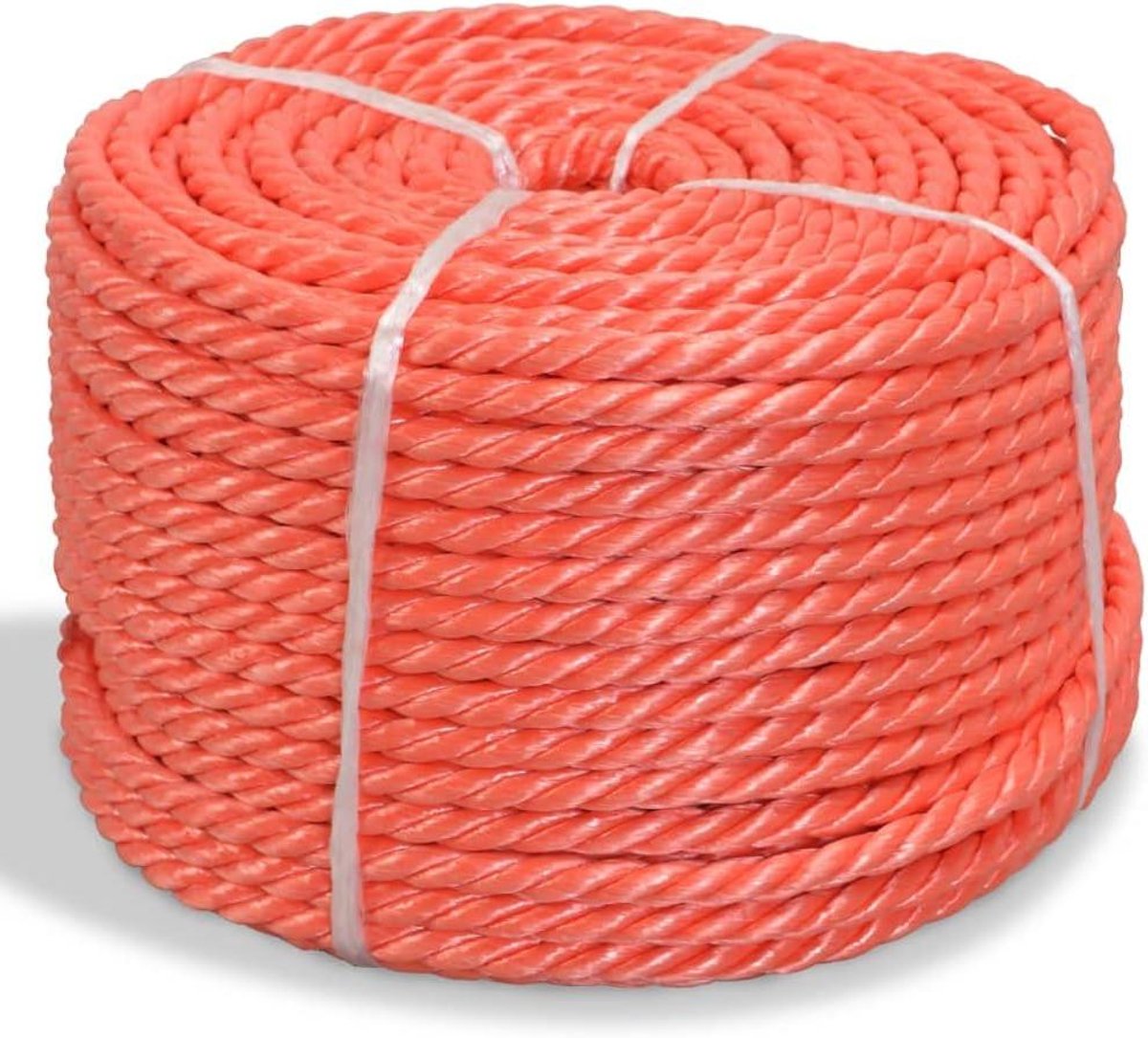 Gedraaid Touw - Polypropyleen Koord - Algemeen Gebruik - Waterafstotend - 12 mm 100 m - Oranje