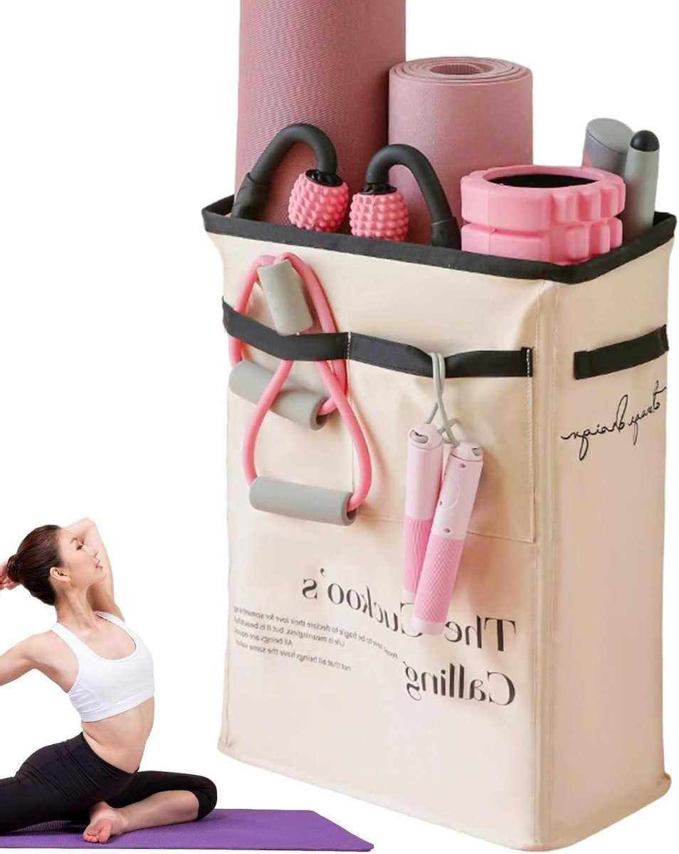 Opbergmand - Fitness organizer - Sportuitrusting opbergen - Ruimtebesparend ontwerp - 17.3L x 7.8W cm - Geel