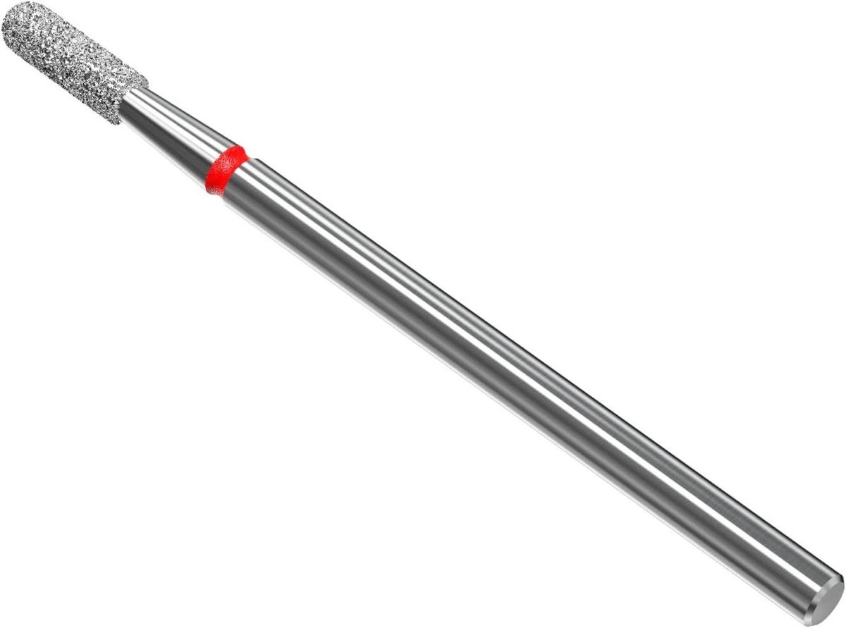 Diamant Bit - Nagelvijl Opzetstuk - Apparatuur Manicure - Cilinder Afgerond - 2.35 mm - Rood