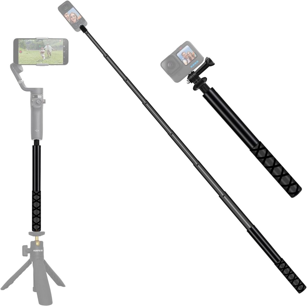 Verstelbare Handgreep Verlenging voor Vissershengels met 1/4" Draad voor Smartphone Gimbals en Selfie Stick Gebruik, Compatibel met Osmo en Smooth Series