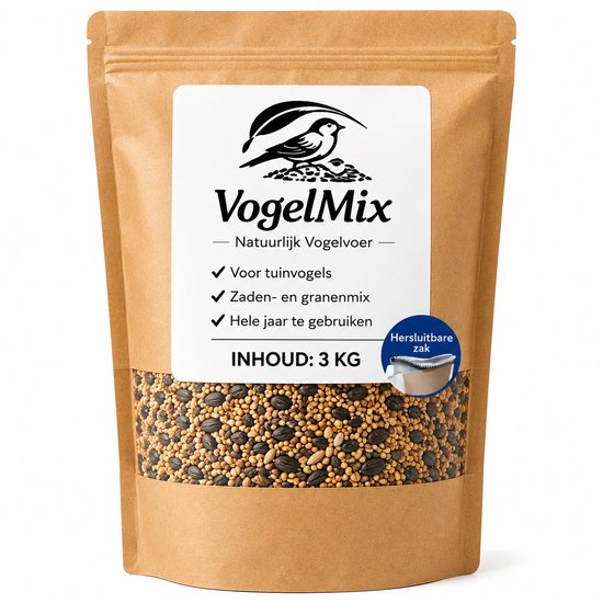 Vogelvoer 3KG – Strooivoer voor Tuinvogels – All Season – Zaden & Granenmix – Premium Buitenvoer Tuinvogelvoer VogelMix