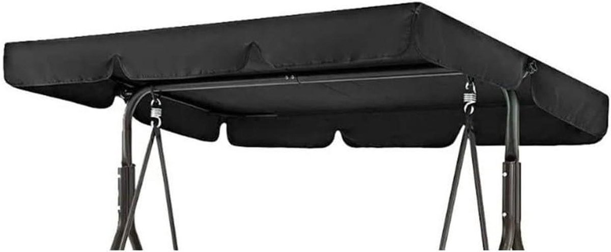 Hoes tuinschommel - Vervangende luifel - Bescherming buitenmeubels - Waterdicht Oxford doek - 195 x 125 x 15 cm - Zwart