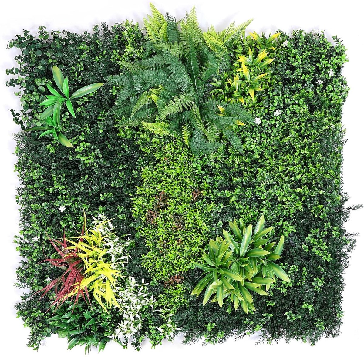 Kunstgras Panelen - Buxus Muur - Muurdecoratie Binnen - UV-beschermd Weerbestendig - 100 x 100 cm - Groen